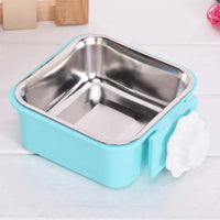 Luck Dawn Cat Crate Bowl, Stainless Steel Removable Cage Hanging Bowls with Bolt Holder