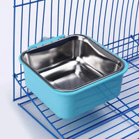 Luck Dawn Cat Crate Bowl, Stainless Steel Removable Cage Hanging Bowls with Bolt Holder