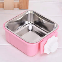 Luck Dawn Cat Crate Bowl, Stainless Steel Removable Cage Hanging Bowls with Bolt Holder