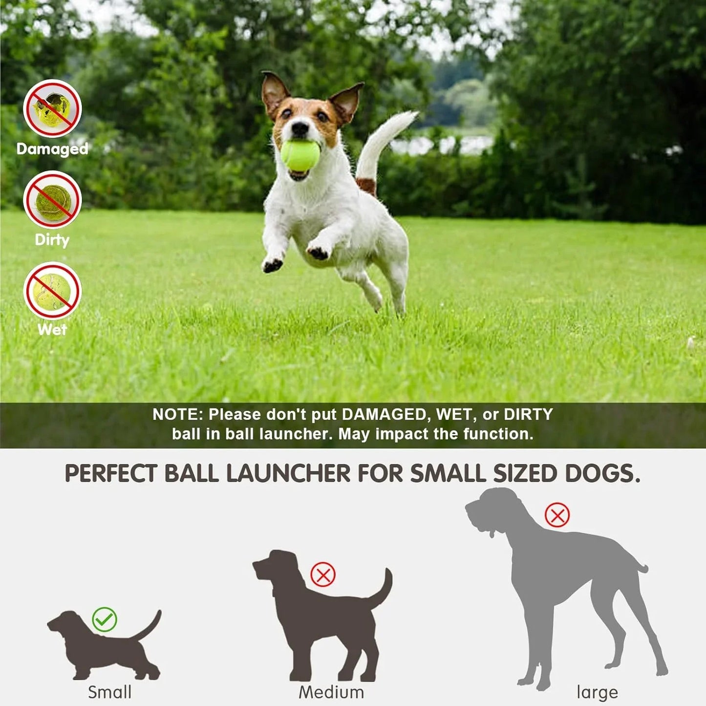 Automatic Dog Ball Launcher, Dog Ball Thrower with 15 Mini Tennis Balls Sizing 2 Inch and Mesh Bag,  Dog Toys Tennis Ball Launcher for Small Dogs with 3 Distance Settings