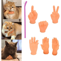Mini Hands for Cats, Cat Mini Hands, Tiny Hands for Cats, Small Hands for Cats, Cat Fingers Mini Hands Toy, Tiny Hands Cat Massage Tool Cat Toy Finger Gloves Little Finger Silicone Gloves 1Pcs