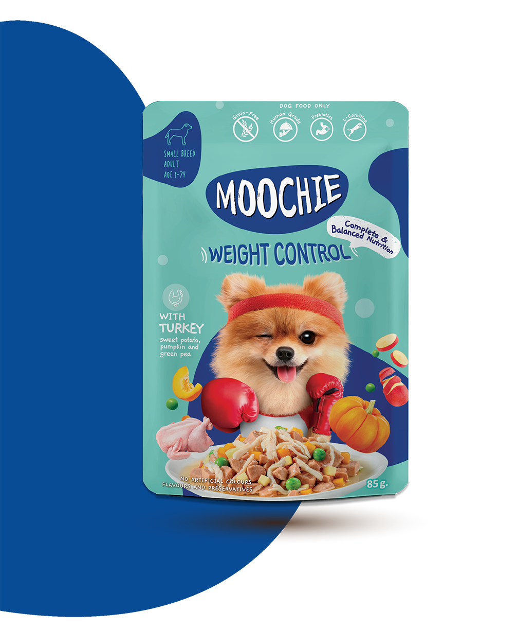 Moochie Dog Pouch WEIGHT CONTROL Turkey with Sweet Potato, Pumpkin and Green Pea and Coconut Oil
