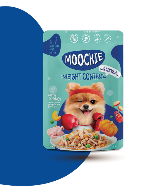 Moochie Dog Pouch WEIGHT CONTROL Turkey with Sweet Potato, Pumpkin and Green Pea and Coconut Oil
