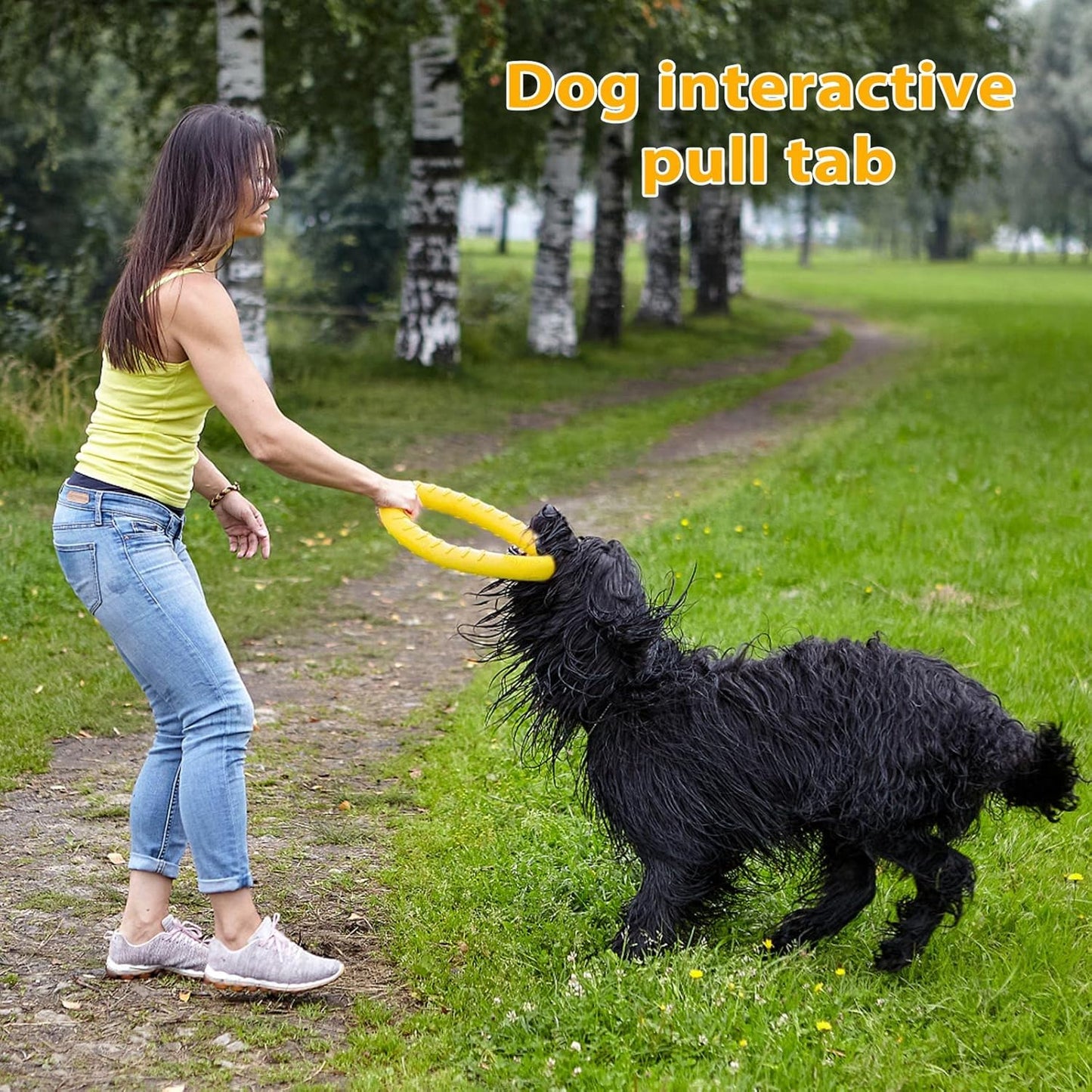 Natural Rubber Ring Dog Chew Toy, Floating Dog Ring Toy for Outdoor Fitness Floating Pull Toy