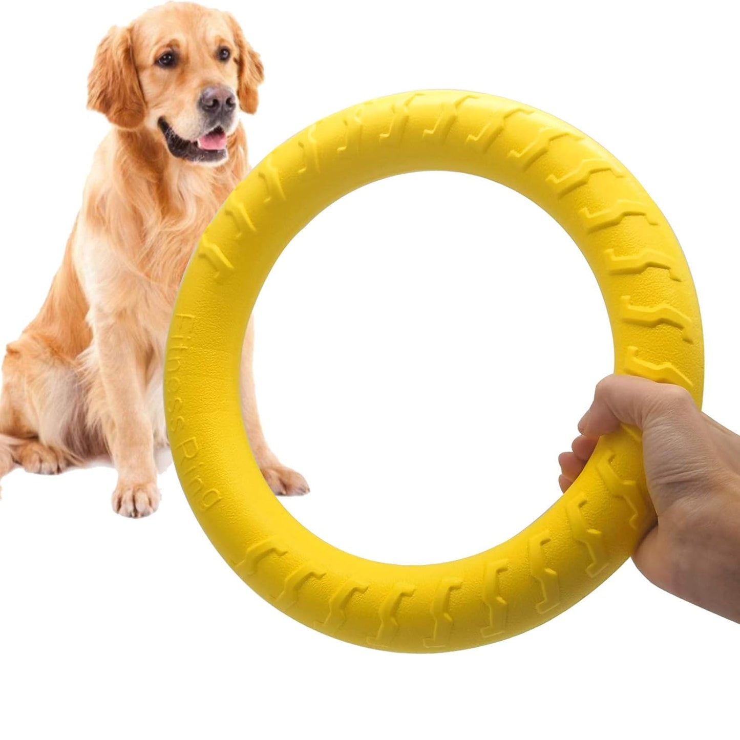 Natural Rubber Ring Dog Chew Toy, Floating Dog Ring Toy for Outdoor Fitness Floating Pull Toy