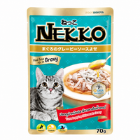 Nekko Adult Cat Pouch Tuna Topping Shirasu in Gravy 70g