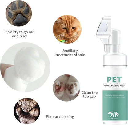 Nexolla Paw Cleaner, Pet Paw Cleansing Foam with Silicone Cleaning Brush for Pets, Waterless Foam for Cleaning Feet Clean