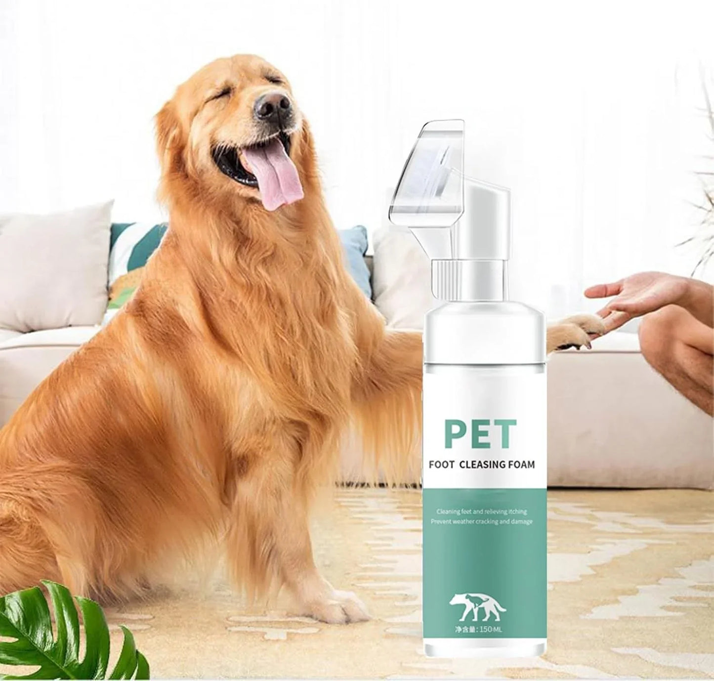 Nexolla Paw Cleaner, Pet Paw Cleansing Foam with Silicone Cleaning Brush for Pets, Waterless Foam for Cleaning Feet Clean