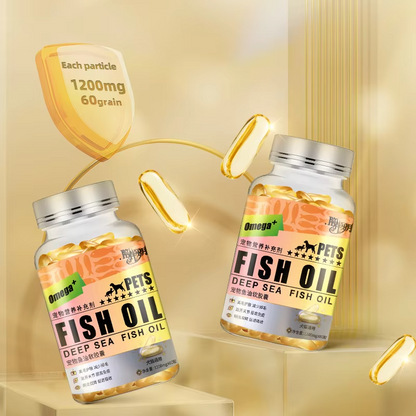 Omega-3 Fish Oil Deep Sea Fish  1200mg Capsules Softgel Enhancement of Immunity for Cats and Dogs