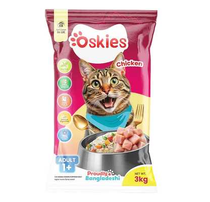 Oskies Adult Cat Dry Food Chicken 3kg + 500g EXTRA