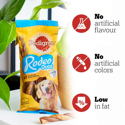 Pedigree Rodeo Adult Dog Treats, Chicken 7 Sticks Pack 1 Supports Strong Bones