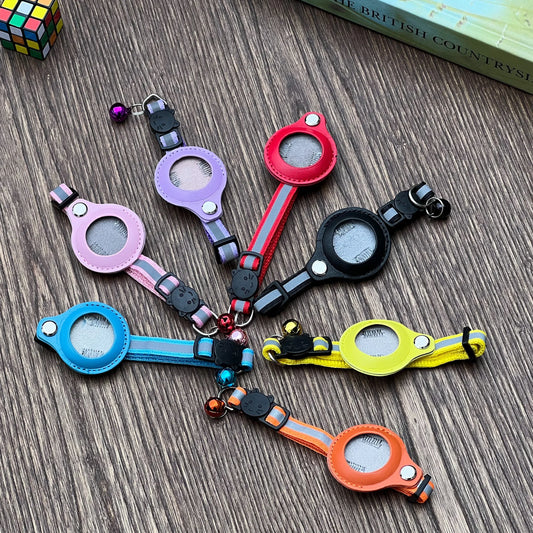 Reflective Collar with Waterproof Cat Pet Collar with Case Holder for Apple AirTag tracker