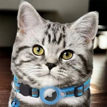 Reflective Collar with Waterproof Cat Pet Collar with Case Holder for Apple AirTag tracker