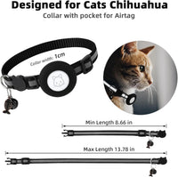 Reflective Collar with Waterproof Cat Pet Collar with Case Holder for Apple AirTag tracker