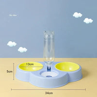 Cat Food and Water Bowl, 3 in 1 Cat Bowl Detachable 15 Degree Slanted Cat Bowls for Pet Swallow