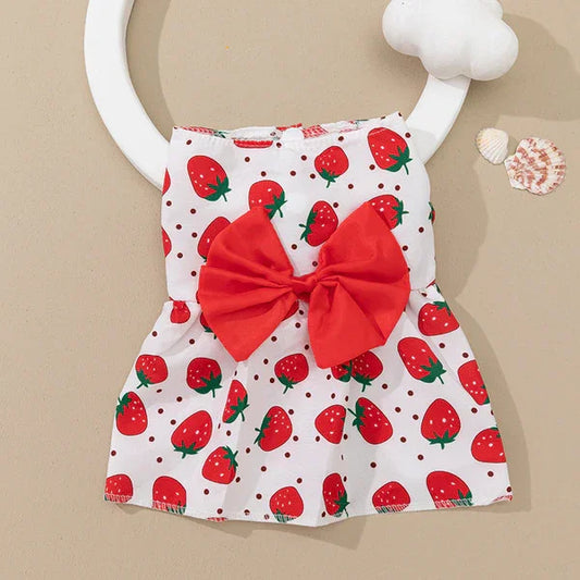 Pet Clothes Dog Floral Princess Dress Summer Dress Printed Butterfly Cute Cat and Dog Skirt Princess Skirt