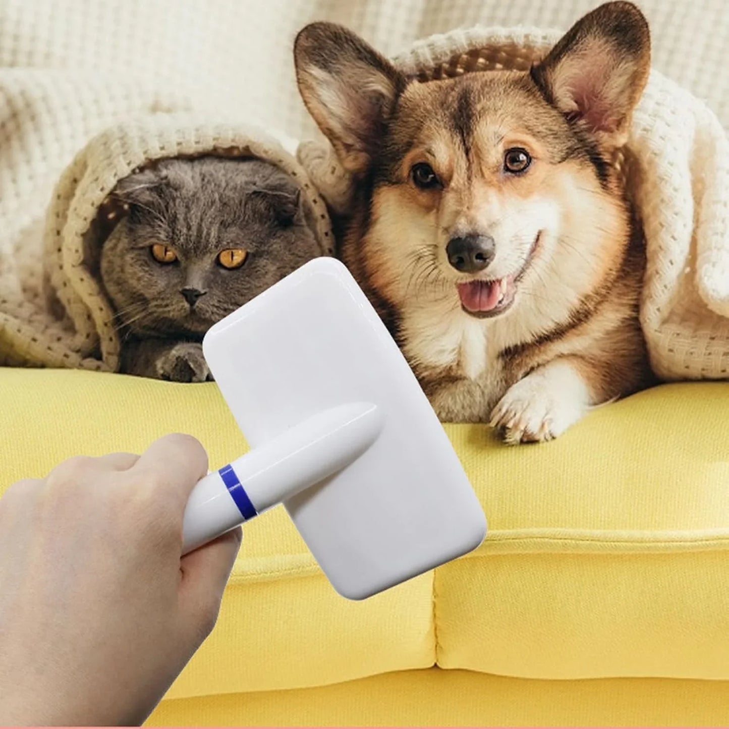 Pet Grooming Brush, Multipurpose Dog Slicker Brush Detangling Removes Knots