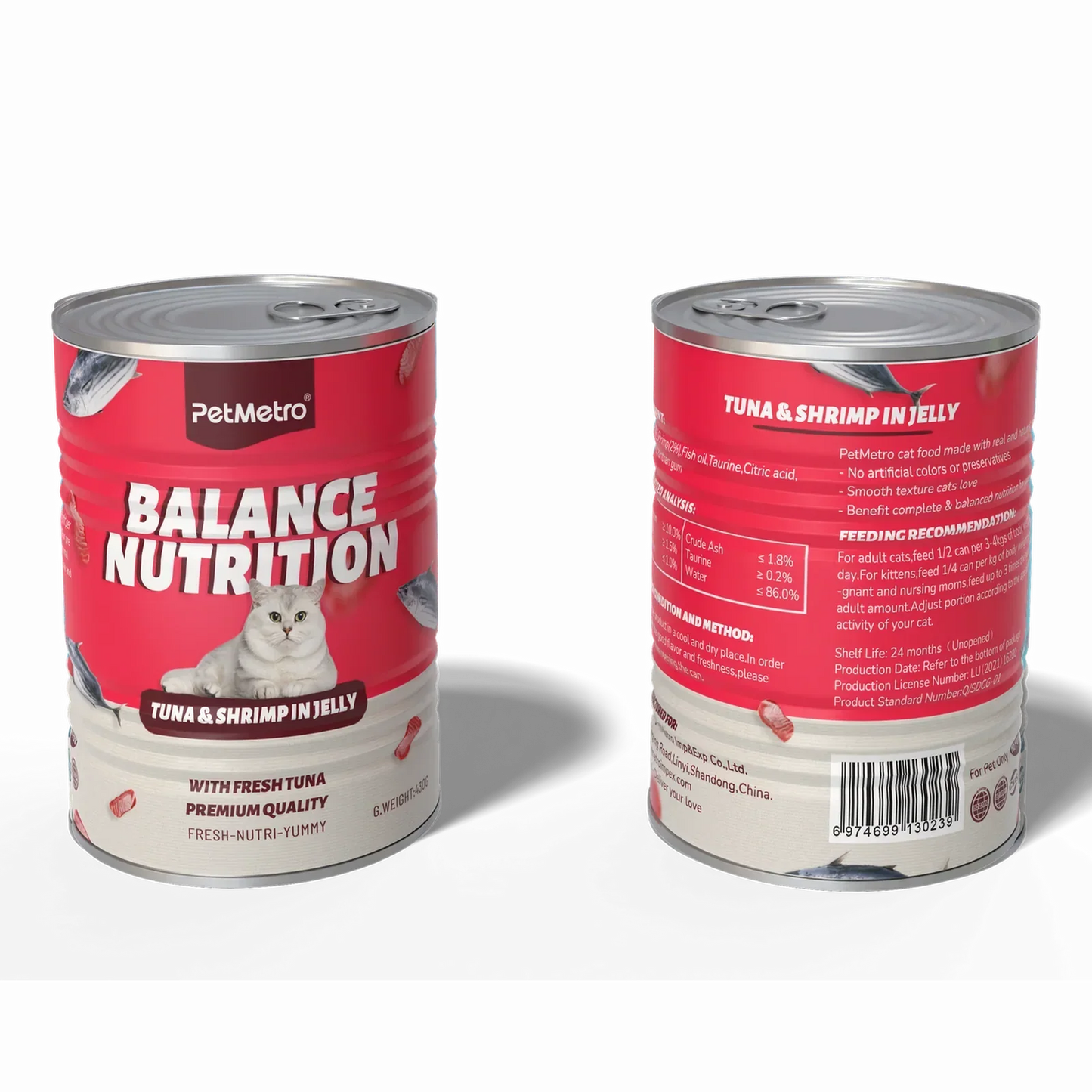 PetMetro Tuna&Shrimp in jelly Cat wet Food Canned 430g