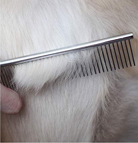 Cat and Dog Grooming Brush Comb Stainless Steel Teeth Metal Cats Dog Comb for Removing Hair (M: 194cm)