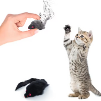 Rabbit Fur Interactive Catch Play Mouse Toy for Cat 1pcs