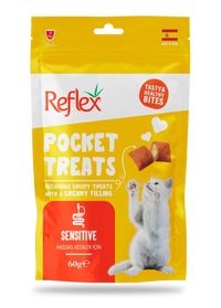Reflex Plus Pocket Treats Sensitive Adult Cat Dry Treat 60g