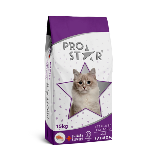 Prostar Adult Dry Cat Food Salmon Flavored for Sterilized Cats 15kg