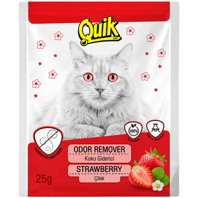 Quik Odor Remover Cat Litter Deodorize Strawberry Flavour 25g