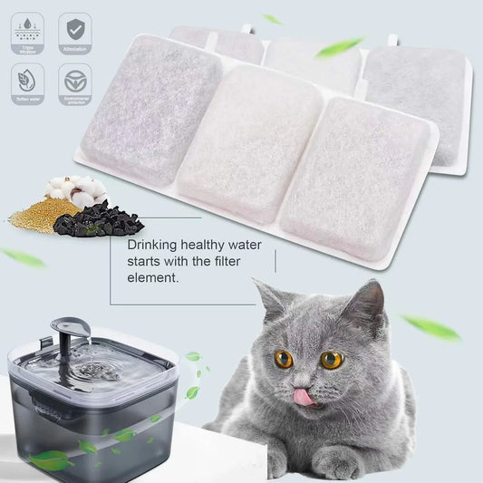 Replacement Water Filter, Replacement Pre-Filter Sponges, Compatible with Petory® 74oz/2.2L Automatic Pet Fountain