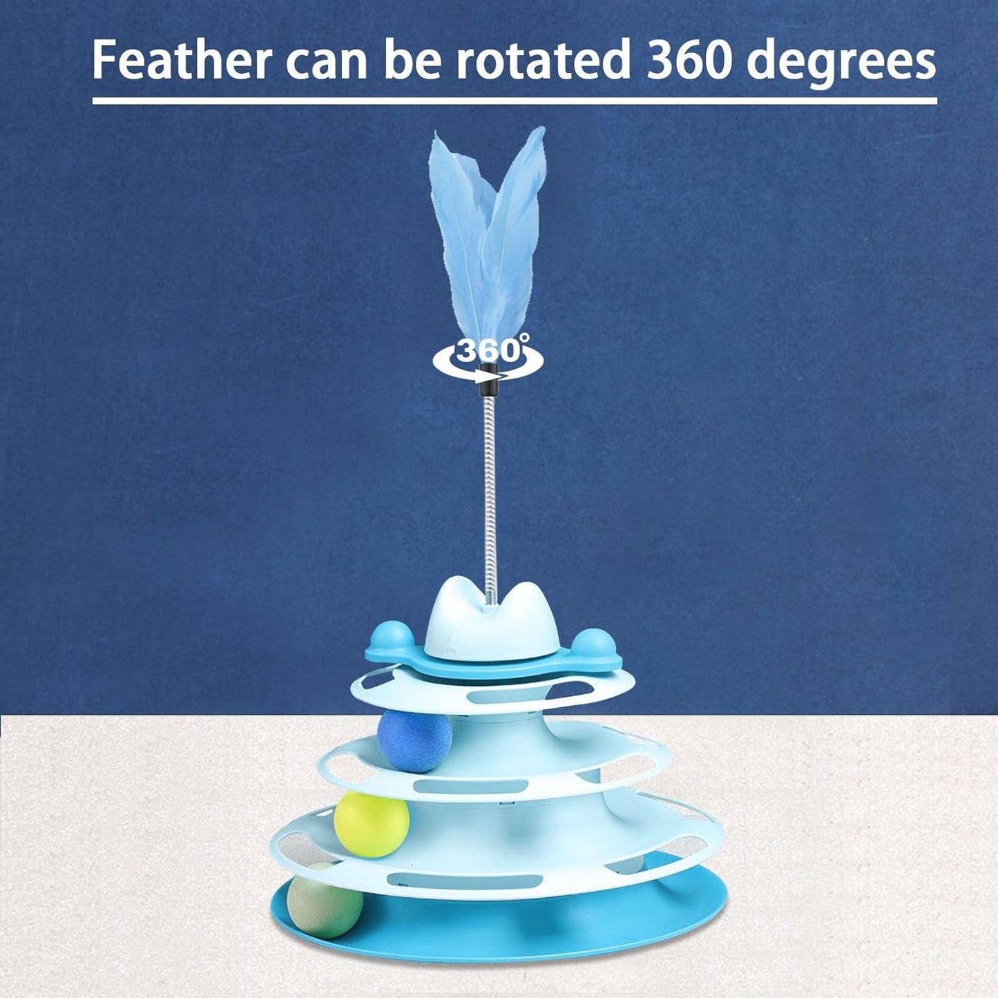 Roller Kitten Toys, Four-Tier Turnable Toys for Pet Cats,  TowerToy Cat Ball Toy