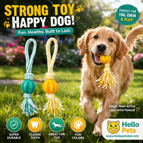 Rope Ball Dog Toy with Dental Chew Ball 1 Pcs Random Color
