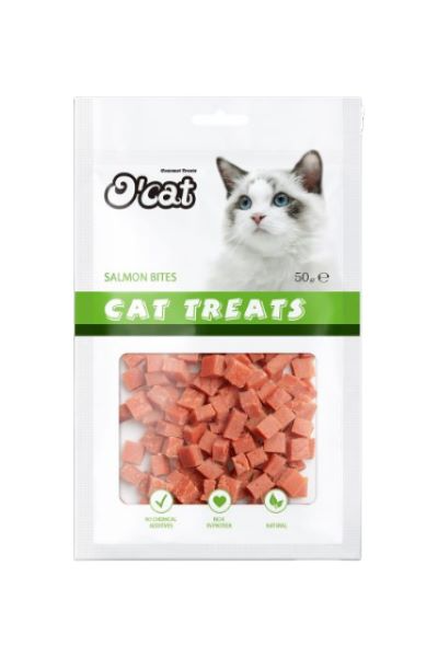 O’Cat Salmon Bite Dry Cat Treats -50G