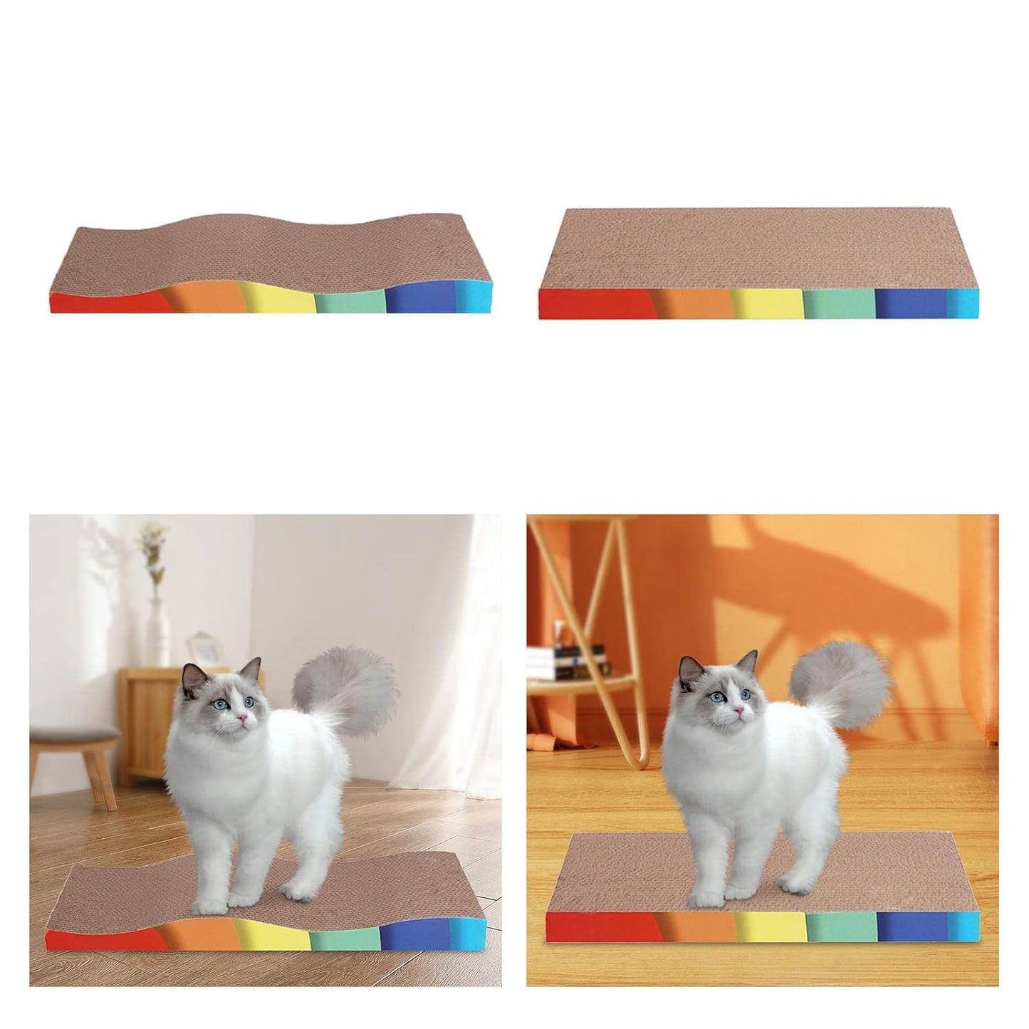 Cat Scratcher Board Durable Scratch Board for Cats & Kittens | Eco-Friendly, Non-Toxic Material Wavy Surface 65Cm