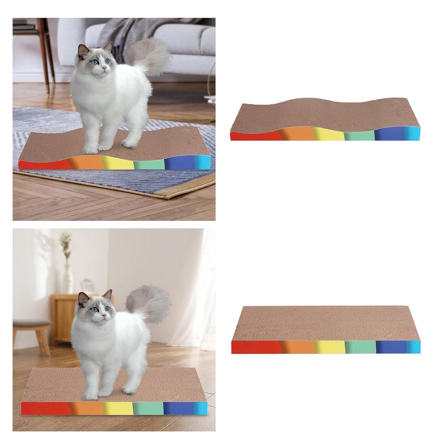 Cat Scratcher Board Durable Scratch Board for Cats & Kittens | Eco-Friendly, Non-Toxic Material Wavy Surface 65Cm