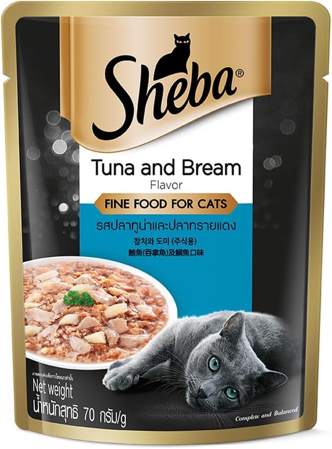 Sheba Premium Loaf Fine Wet Cat Food for Adult in Tuna & Bream 70g