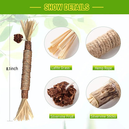 Silvervine Sticks for Cats, Catnip Sticks for Kittens Teeth Cleaning, Calm Cat Anxiety and Stress, Increase Appetite 1 Pcs
