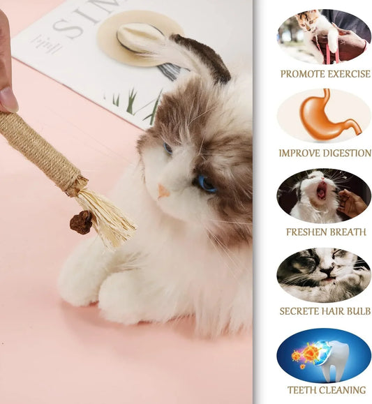 Silvervine Sticks for Cats, Catnip Sticks for Kittens Teeth Cleaning, Calm Cat Anxiety and Stress, Increase Appetite 1 Pcs