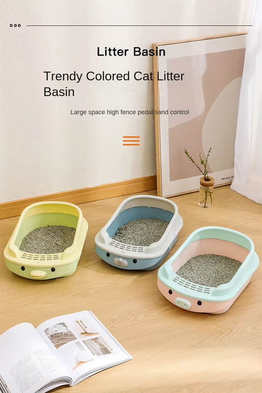 Small Portable Open-Top Kitten Litter Tray (Up to 3 Months) – Stain Resistant, 43cm