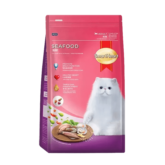 SmartHeart Adult Cat Dry Food Seafood - 3Kg (Adult)