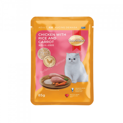 SmartHeart Cat Pouch - Chicken With Rice And Carrot (85g)