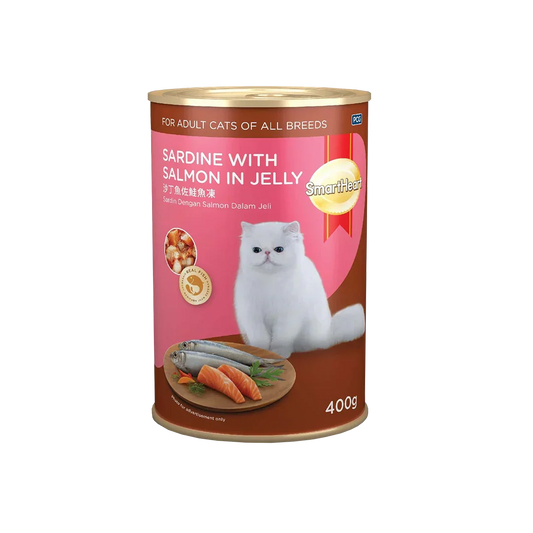 SmartHeart Cat Can Food Sardine with Salmon in Jelly 400g