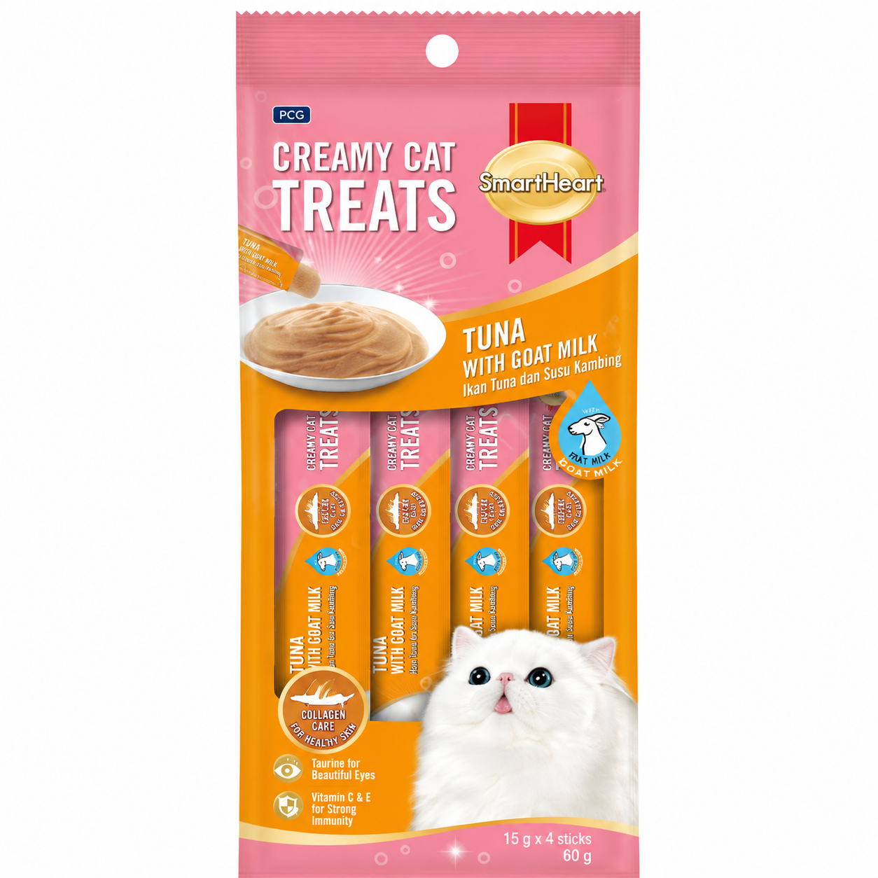 SmartHeart Creamy Treat Tuna Goat milk 60gm (15gm x 4)

