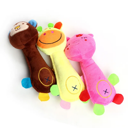 Cat Toys Chews Durable PET PLUSH TOY ANIMAL SHAPE WITH SKIKY FOR SMALL DOGS Puppy