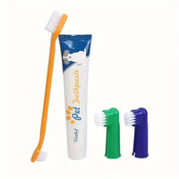 4 In 1 Cat Dog Toothpaste And Toothbrush Set For Pet - Venila Flavoured -Toothbrushes for Cat Kitten, Doggie Puppy Dental Care,