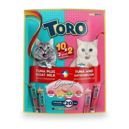 Toro Toro Cat Lick Creamy Treats Tuna with Goat Milk & Katsuobushi Flavor (15gx20pcs)