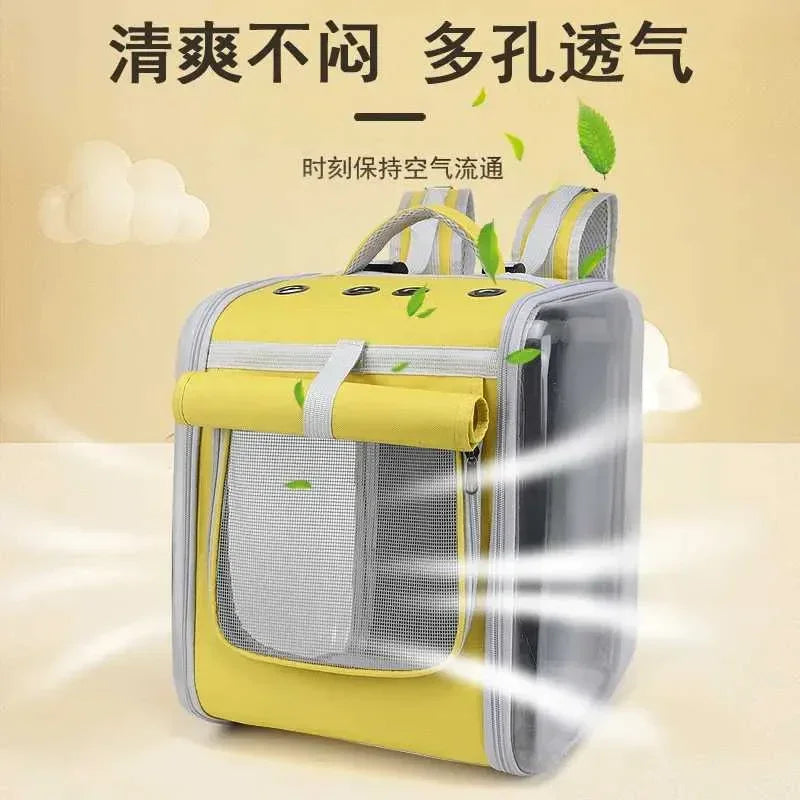 Transparent Plastic Bag Pet Carrier Backpack - Breathable Space Capsule Design for  Cats, Portable Outdoor Travel Bag