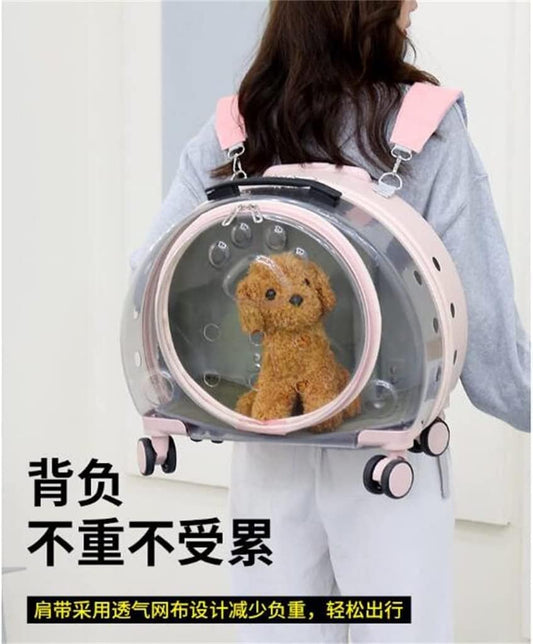 Trolley Case Transparent Bag Air Box Dog Going Out Pet Backpack Portable Bubble Box