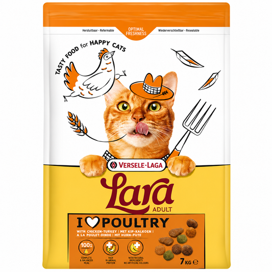 Versele Laga Lara Adult Dry Cat Food Poultry with Chicken Turkey 7kg
