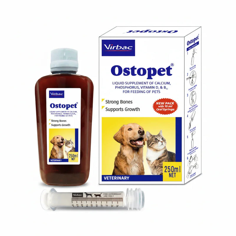 Virbac - Ostopet Liquid Supplement Of Calcium For Dogs & Cats 250ml