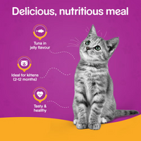 WHISKAS® Wet Food for Kittens (2-12 Months), Tuna in Jelly Flavour 80g