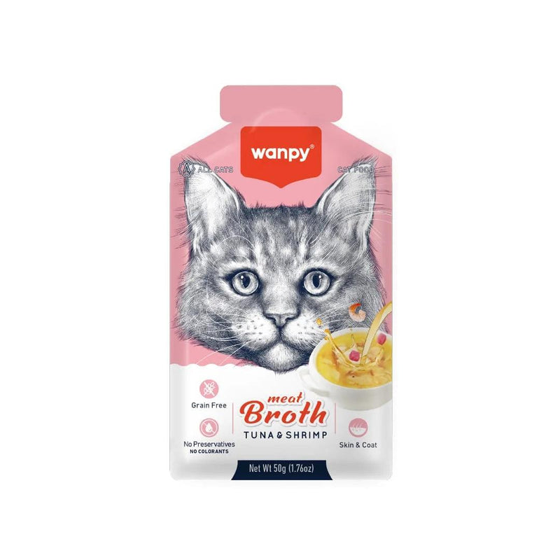 Wanpy Meat Broth Pouch Tuna & Shrimp for Cats 50gm